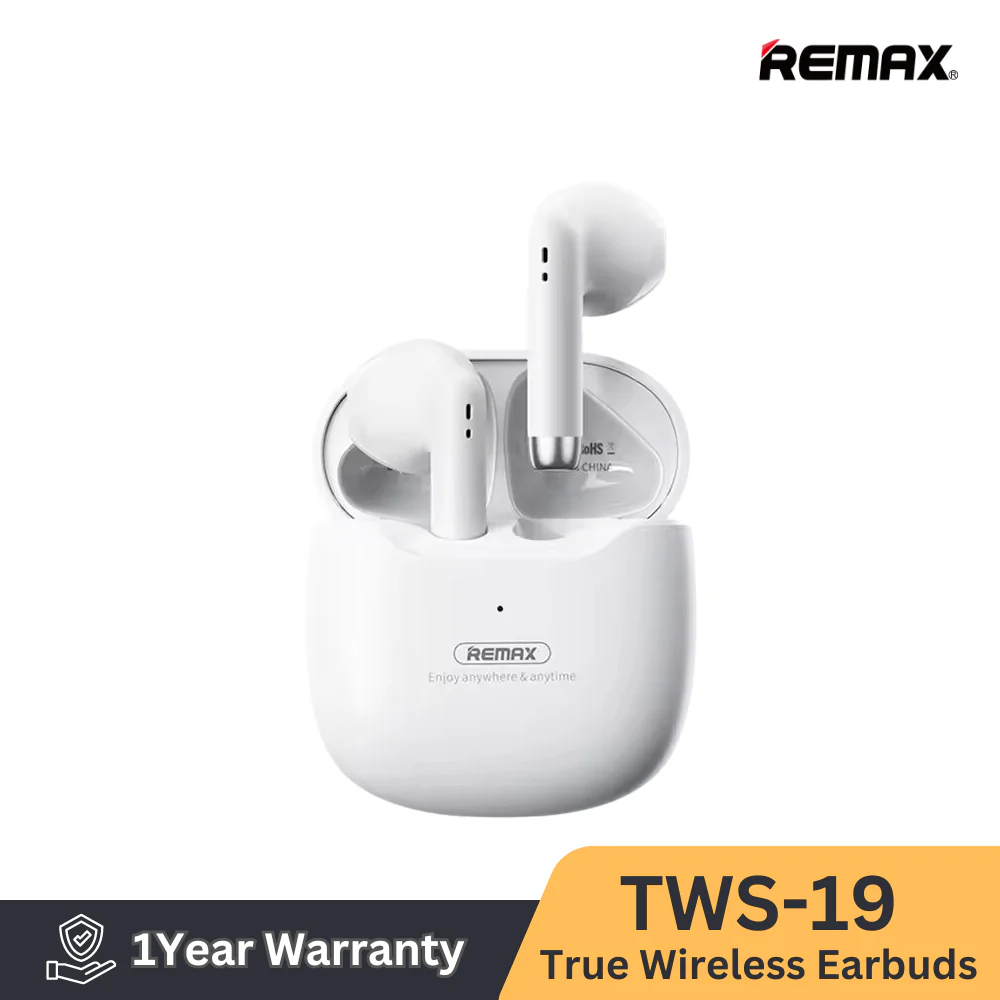 REMAX TWS-19 MARSHMALLOW SERIES TRUE WIRELESS STEREO EARBUDS FOR MUSIC & CALL (V 5.3 WIRELESS), Wireless Stereo Earbuds, TWS Earbuds, Bluetooth Earbuds