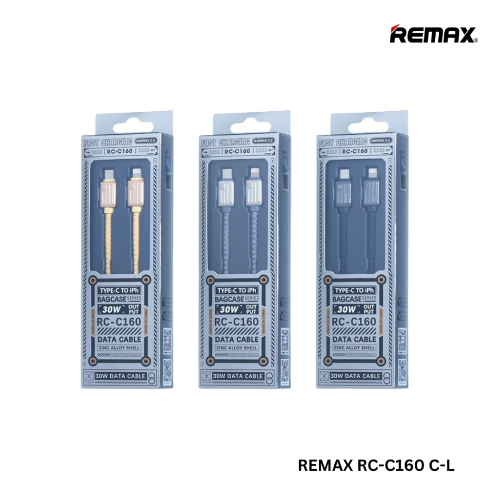 REMAX RC-C160 C-L Bag case Series 30W ZINC Alloy Braided Fast Charging Data Cable