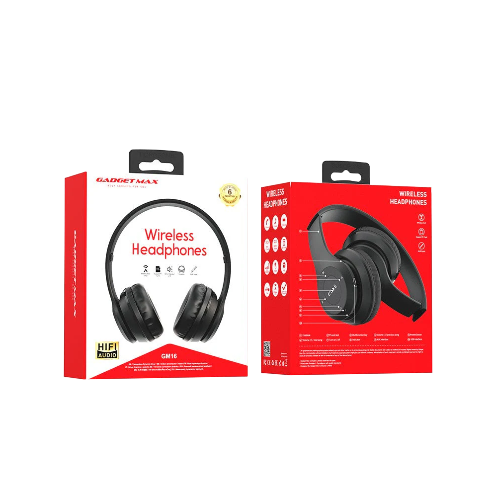 GADGET MAX - GM16 Hifi Audio Bluetooth Wireless On Ear Headphone