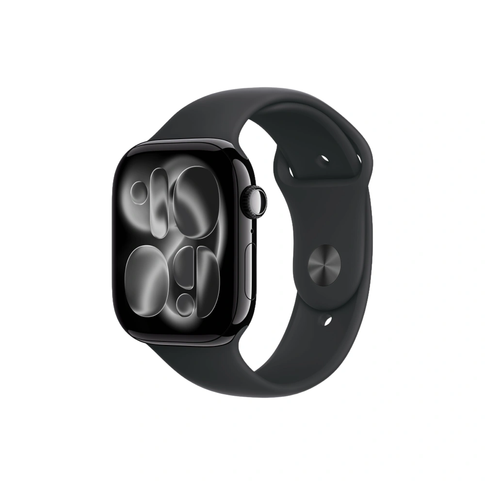 Apple Watch Series 11 GPS 46mm Jet Black Aluminium Case with Black Sport Band - S/M, M/L