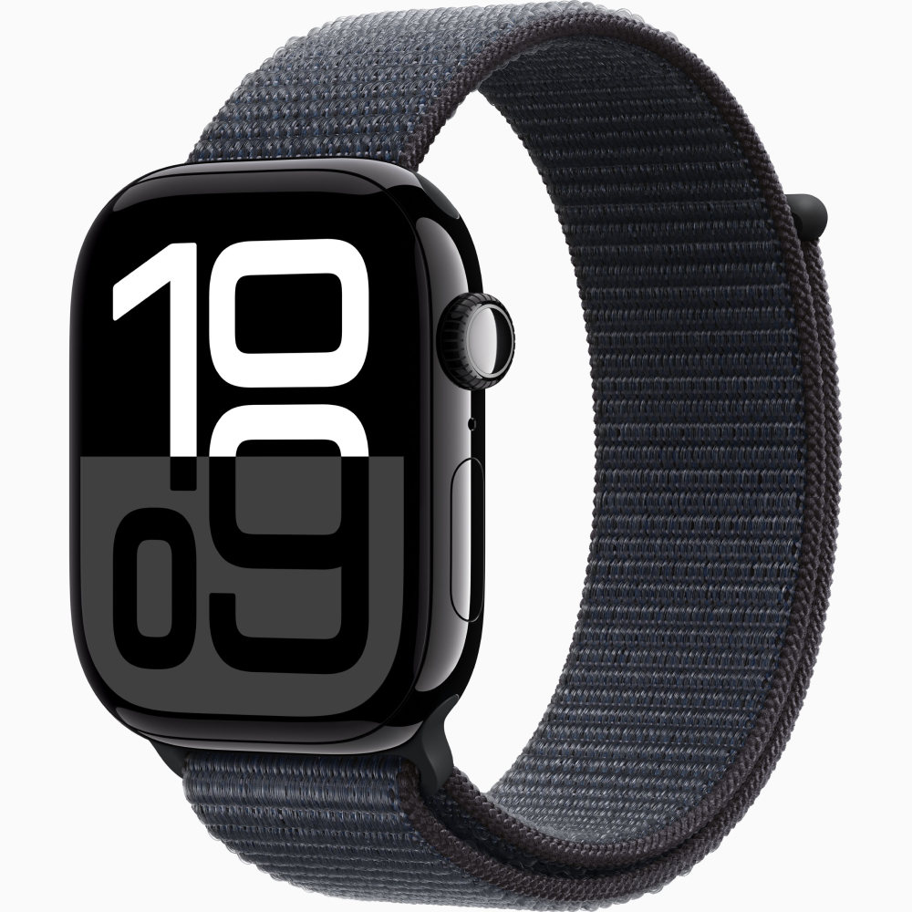 Apple Watch Series 10 GPS 46mm - Jet Black Aluminium Case with Ink Sport Loop