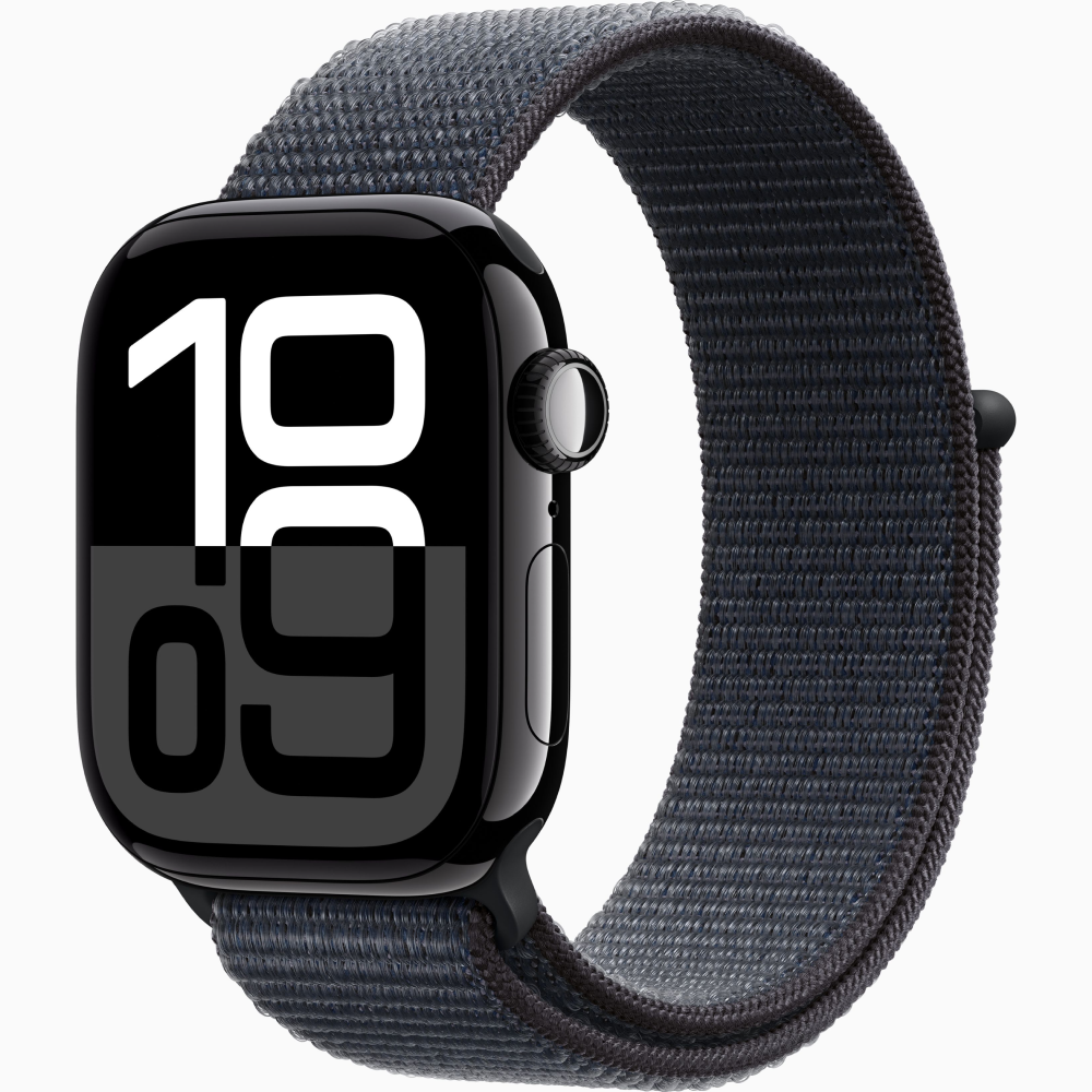 Apple Watch Series 10 GPS 42mm - Jet Black Aluminium Case with Ink Sport Loop