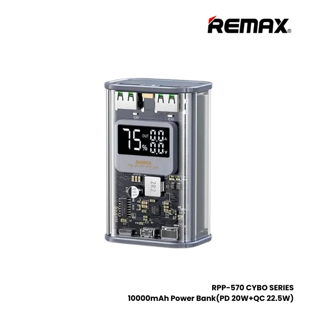 REMAX RPP-570 10000MAH CYBO SERIES 20W+22.5W PD+QC PUNK-STYLE POWER BANK