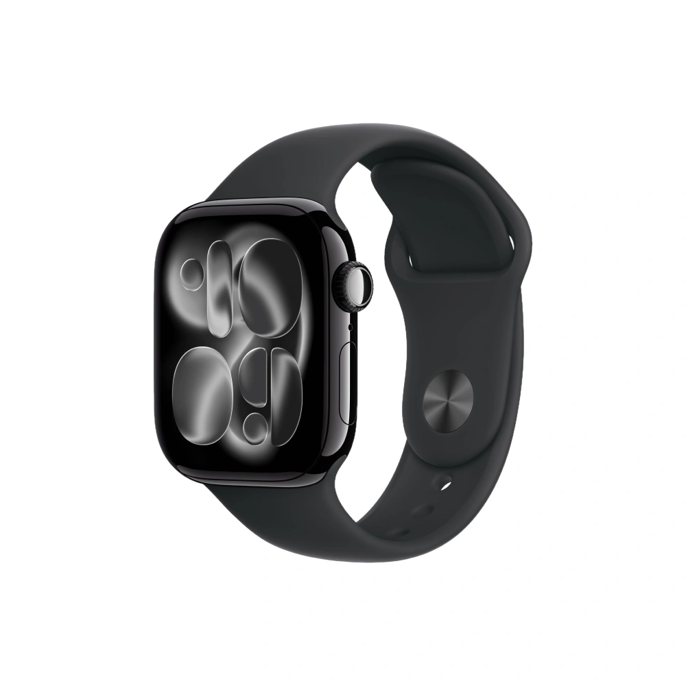 Apple Watch Series 11 GPS 42mm Jet Black Aluminium Case with Black Sport Band - S/M, M/L